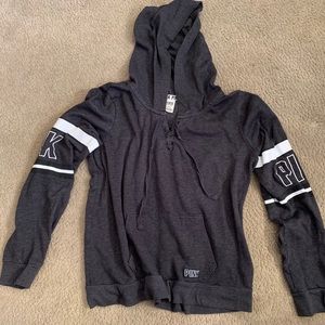 VS Pink Tie Up Hooded Sweatshirt